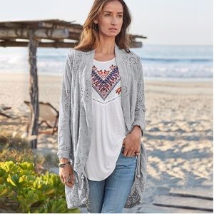 Sundance Catalog Moonlight Open Eyelet Cardigan Jacket